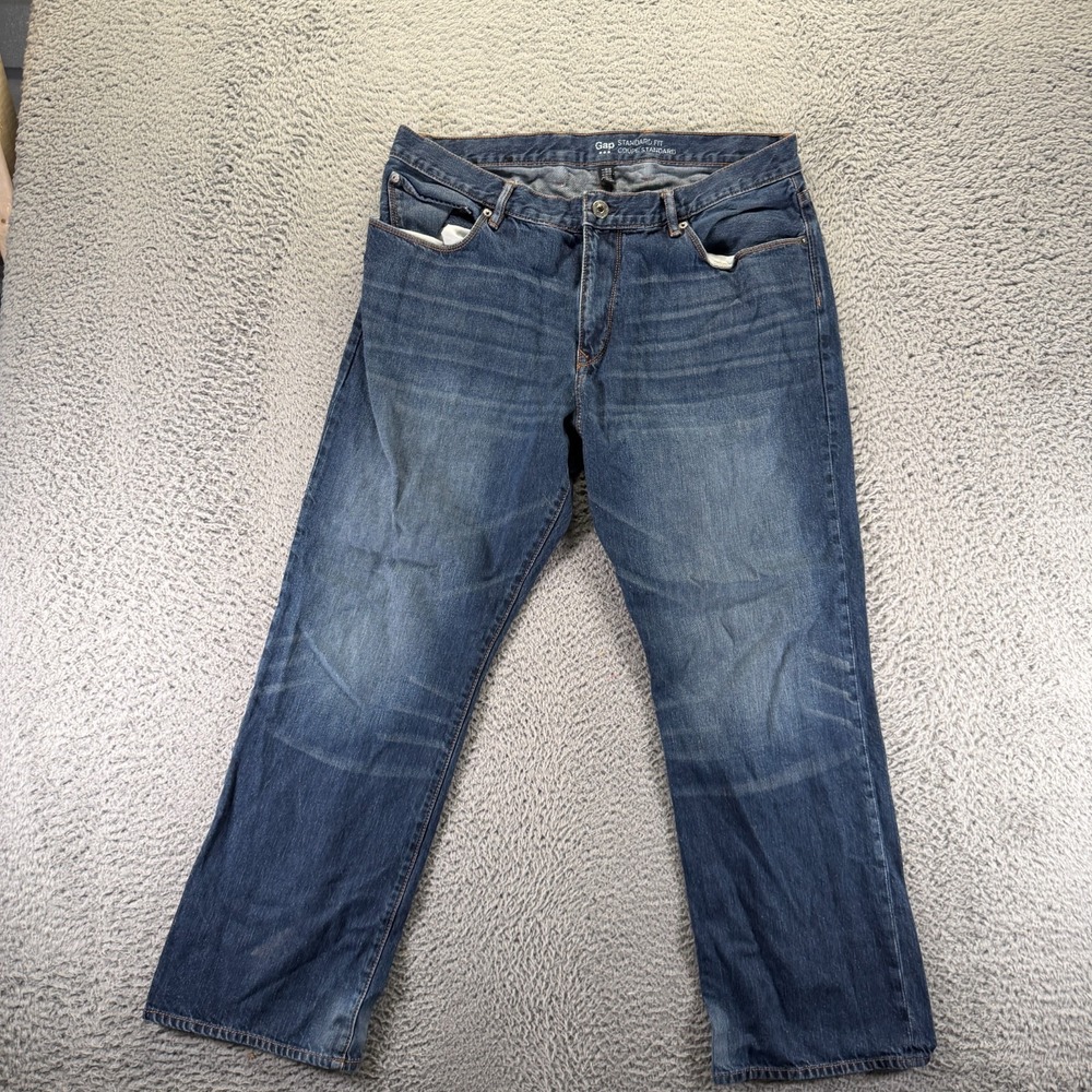Gap 1969 Jeans Mens 36x30 Blue Cotton Denim Straight Leg Travel Workwear‎ Faded